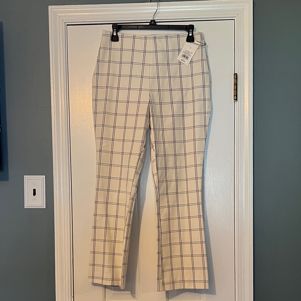Target Kick Flare Pants in Cream and Blue